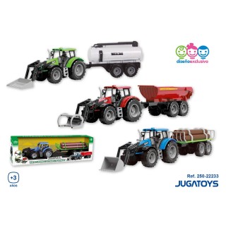 Tractor Con Remolque 3 Colores Surt