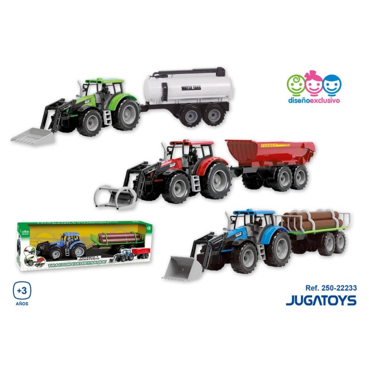 Tractor Con Remolque 3 Colores Surt