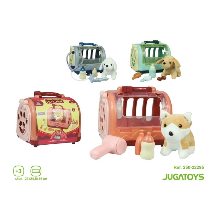 Peluche Perro En Transportín 3 Mod. Sdos 22X24'5x16cm