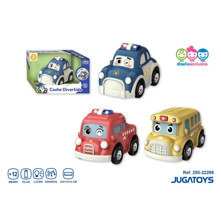 Coche Infantil, Policía, Bombero Y Autobús Con Sonidos, 3 Mo