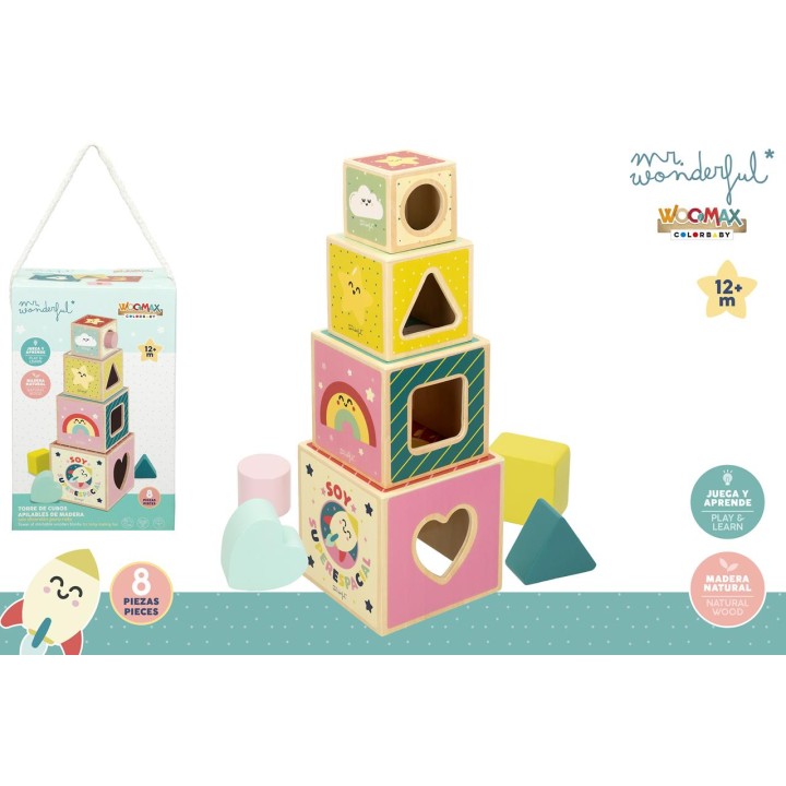 Torre De Cubos Apilables De Madera Woomax