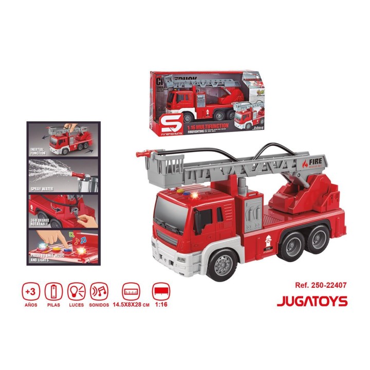 Camión Bomberos Escala 1:16, Con Luces Y