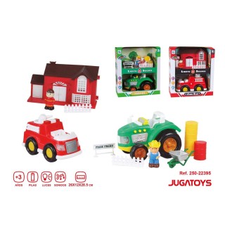 Tractor Y Camión De Bomberos Infantil Con