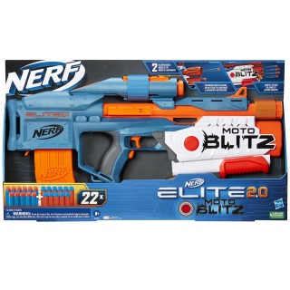 Pistola Nerf Elite 2.0 Motorblitz Cs- 10. Carga