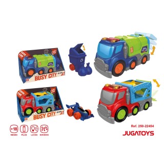 Camion De Basura Y Portacoches Con Vehiculo Fricci