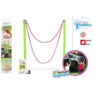 Kit Burbujas Gigantes Con 3 Sobres Jabon