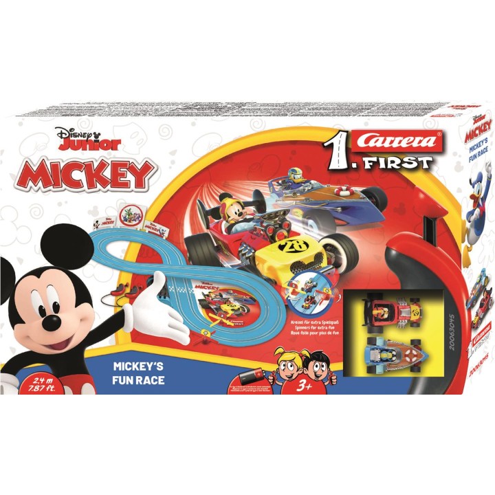 Pista Carrera Disney Mickey's Fun Race, Incluye 2 Coches (Mi