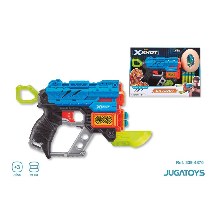 Pistola X-Shot Dino Attack Extinct, Inlcuye 8 Dardos Y Diana