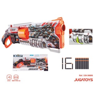Pistola Skins X-Shot Lock Blaster16 Dardos, ¡Puedes Poner Un