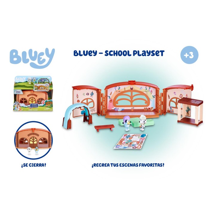 Escuela De Bluey Con Figuras De Bluey Y Chloe ¡Pasa Un Día D