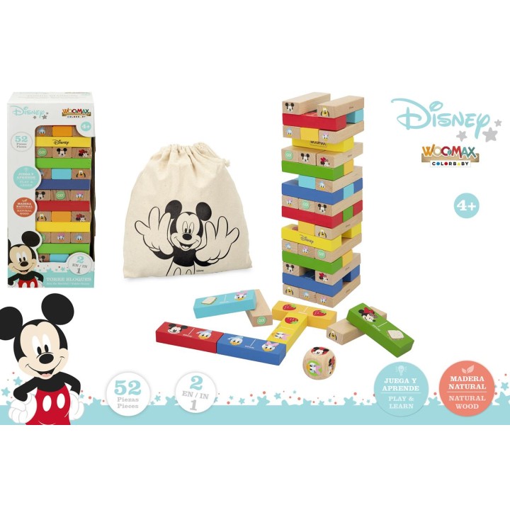 Juego Torre Bloques De Madera Disney 