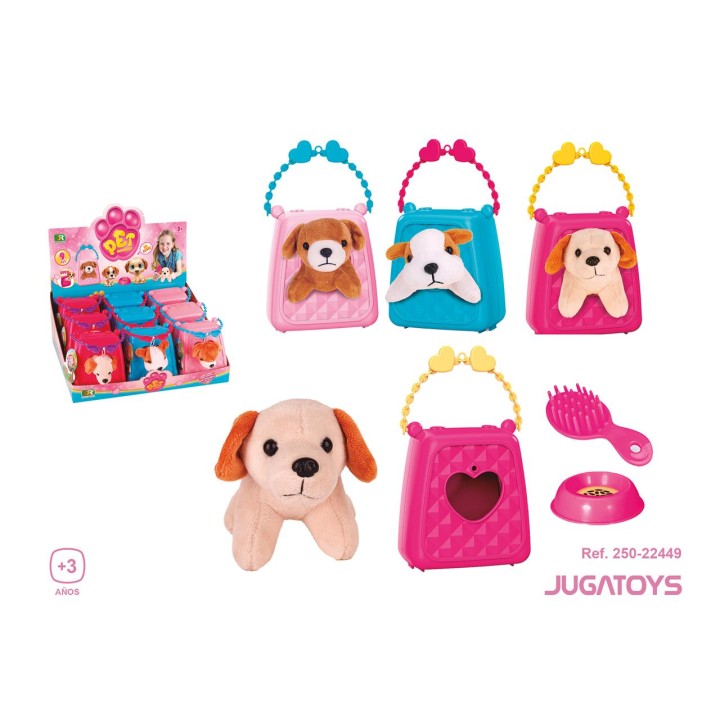 Peluche Perro En Bolso Con Accesorios, Mod. Sdos.  8X12x7cm 