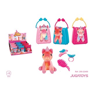Peluche Unicornio En Bolso Con Accesorios, Mod. Sdos., 13X12