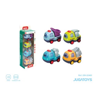 Pack 4 Vehículos Fricción En Blister 5X6x4'5cm