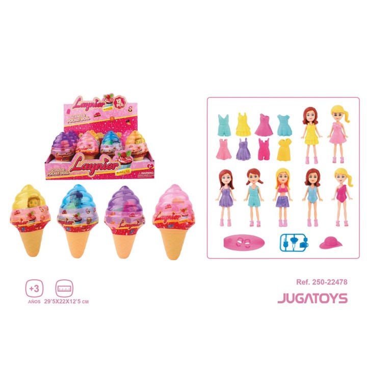 Mini Muñeca En Helado Cambia De Vestidos, Mod. Sdos 29'5X22x
