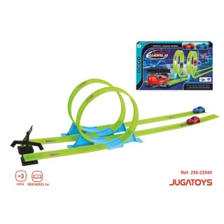 Pista Rapid Worls Con 2 Loopings, Incluye 2 Coches 86X34x23c