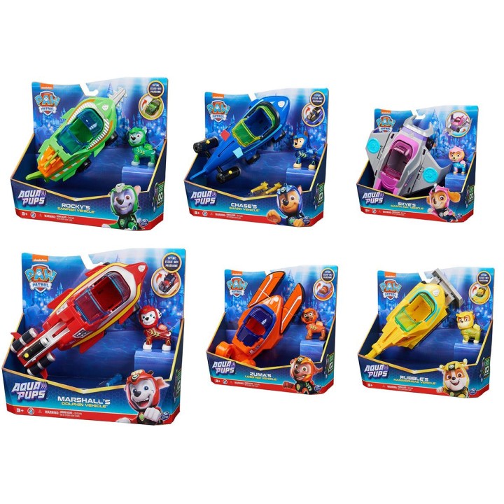 Vehículo Paw Patrol Aqua Pups Con Figura Y
