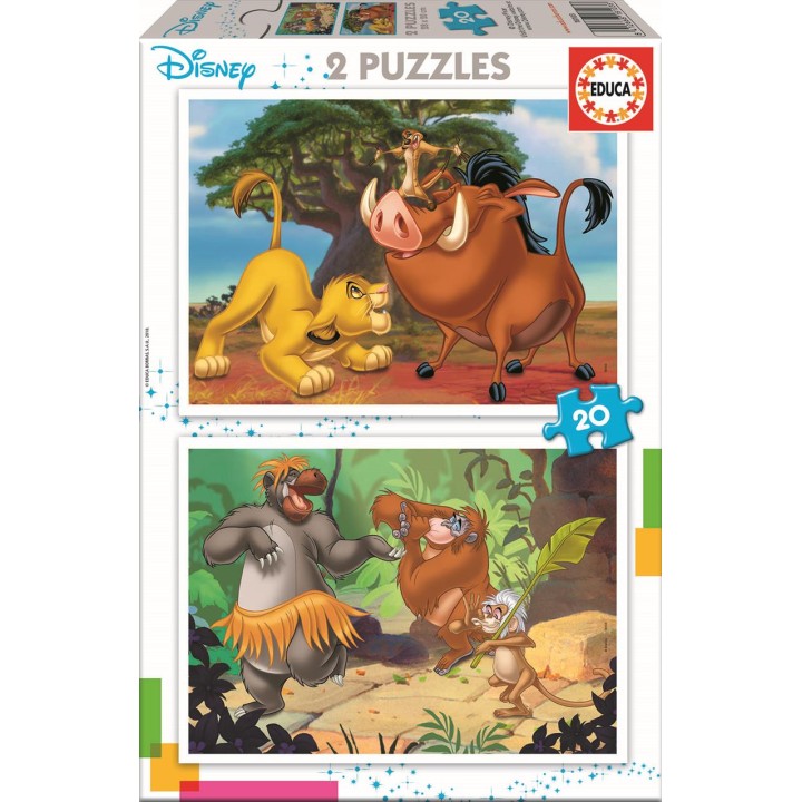 Puzzle 2 X 20 Piezas Disney Animals