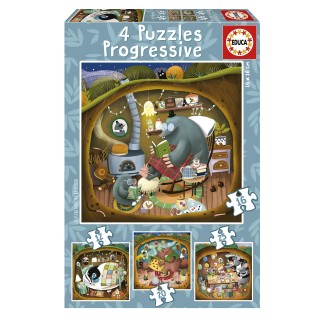 Puzzles Progresivos 12-16-20-25 Cuentos Del Bosque