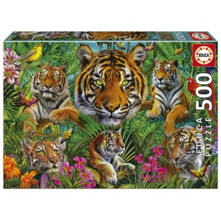 Educa Puzzle 500 Piezas Jungla De Tigres