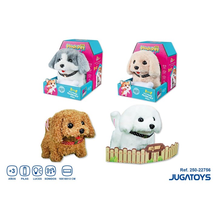 Peluche Perro Anda Y Ladra Con Hueso