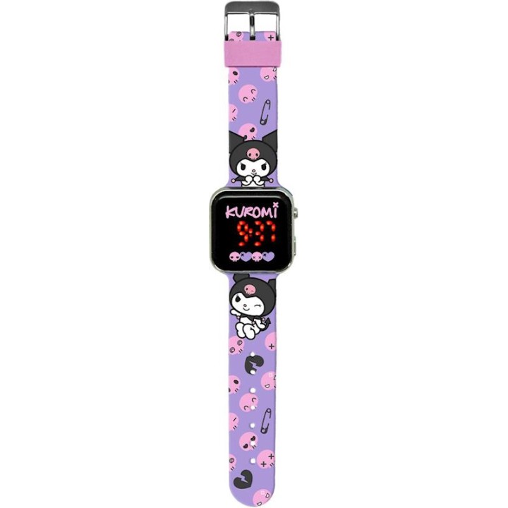 Reloj Digital Kuromi Led Morado