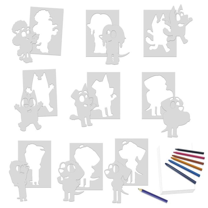 Set Creativo Plantillas De Bluey Con 9Modelos Dife
