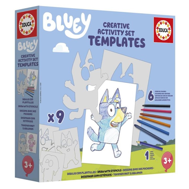 Set Creativo Plantillas De Bluey Con 9Modelos Dife