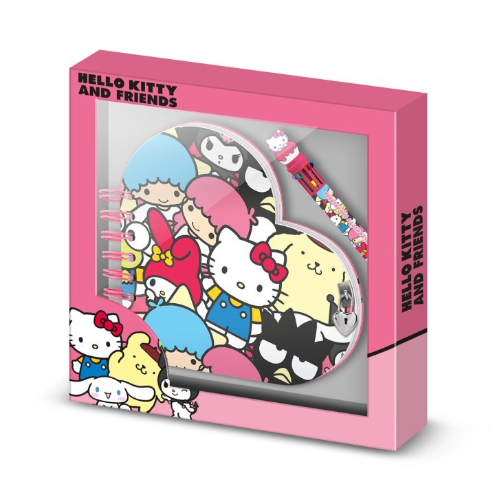 Hello Kitty Cuad Corazón Llave+Boli 23 X2,5