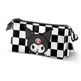 Estuche Portatodo Triple Kuromi B And W 23