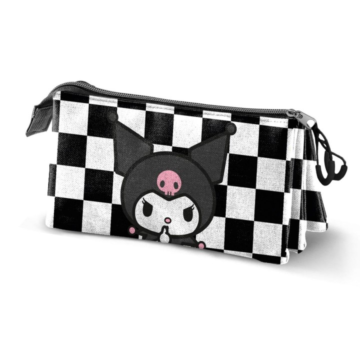Estuche Portatodo Triple Kuromi B And W 23