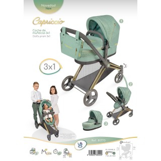 Coche De Muñeca 3X1 Plegable, Para
