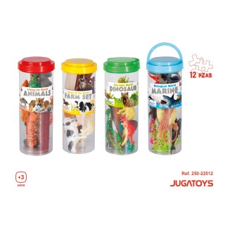Figuras Animales En Bote 12 Piezas - Modelos Surti
