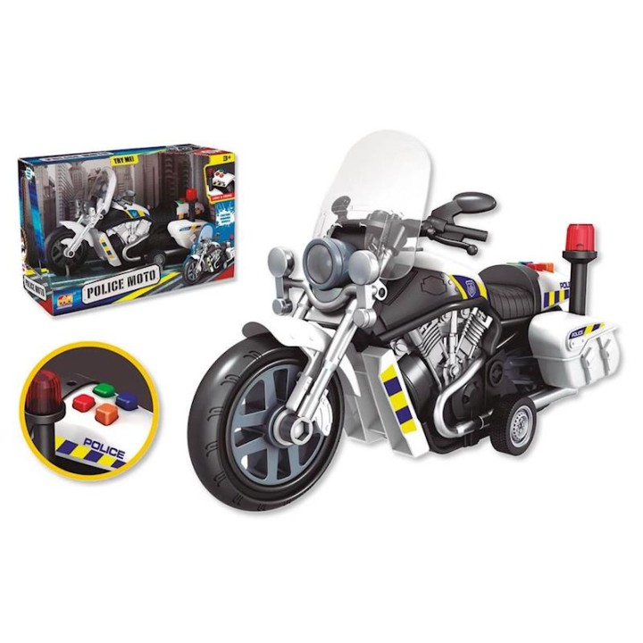 Moto Friccion Policia Con Luces Y Sonidos