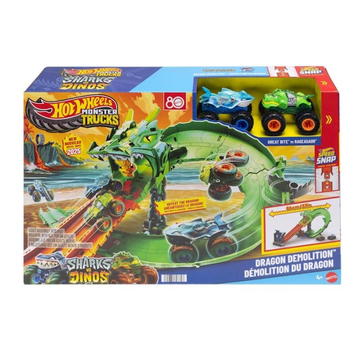 Pista Hot Wheels Monster Trucks Sharks Vs
