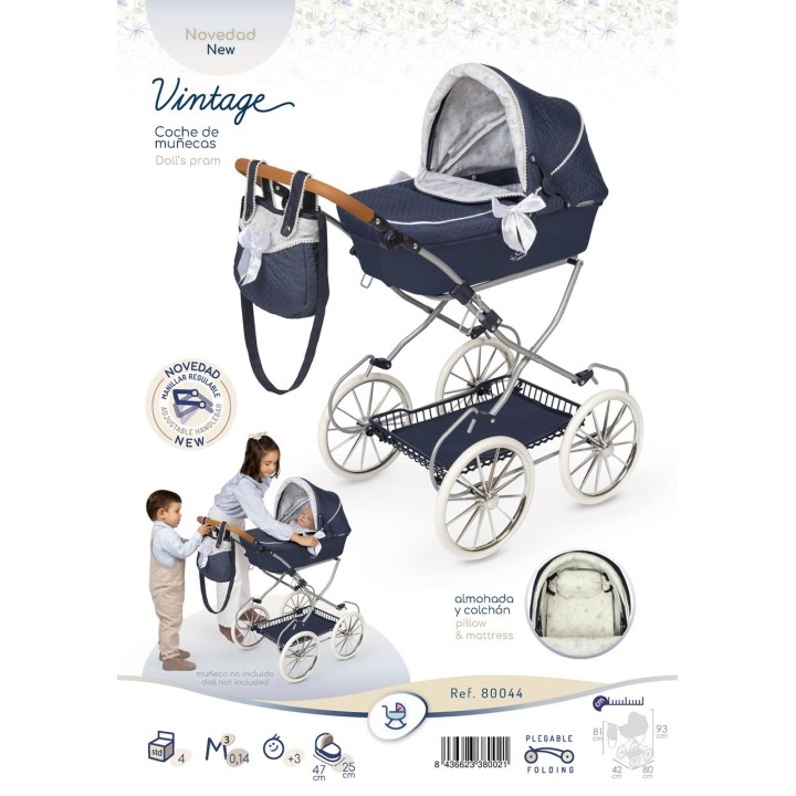 Coche De Muñeca Plegable Con Bolso