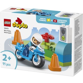 Juego De Construccion Moto De Policía Azul