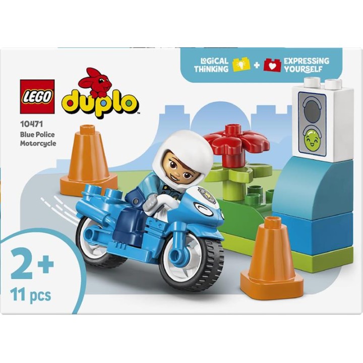 Juego De Construccion Moto De Policía Azul