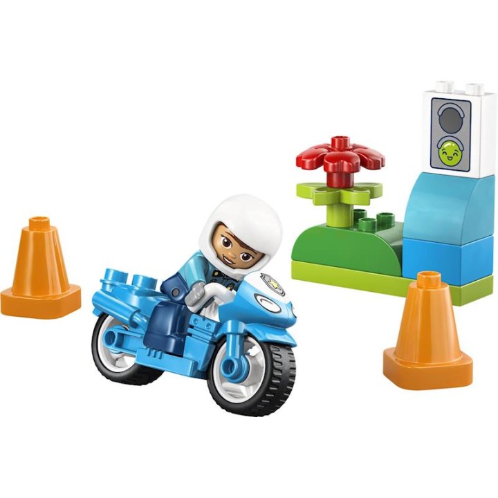 Juego De Construccion Moto De Policía Azul