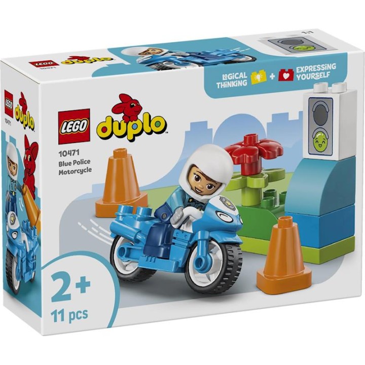 Juego De Construccion Moto De Policía Azul
