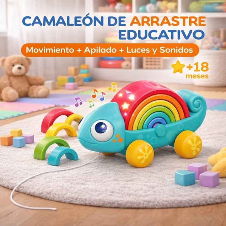 Camaleón Arrastre Actividades 28X13x14cm