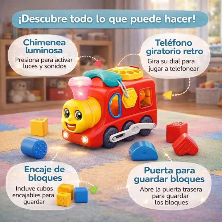Tren Teléfono Actividades Infantiles 3 En 1,