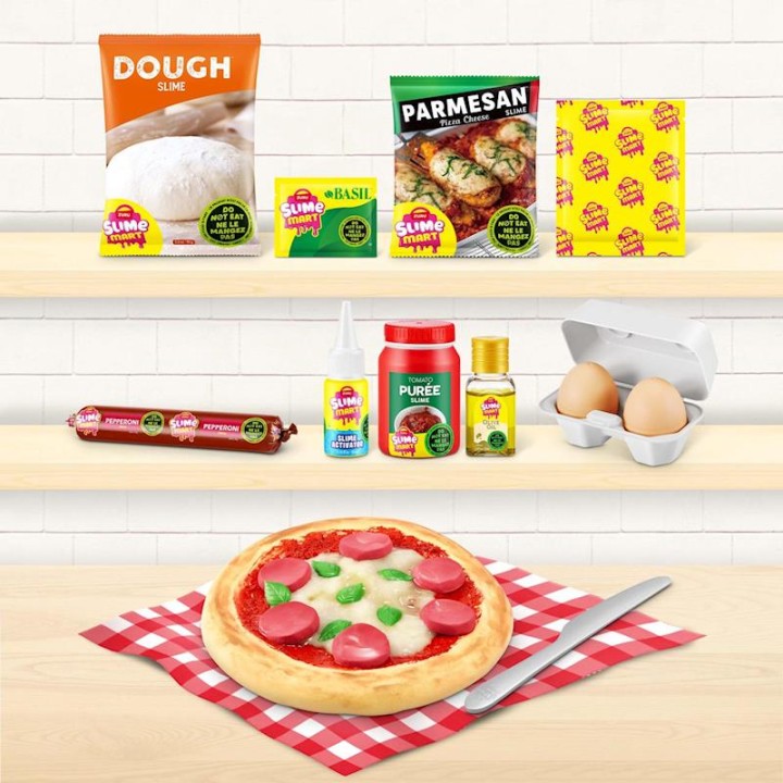 Cesta De La Compra Slime Mart Con Comida,