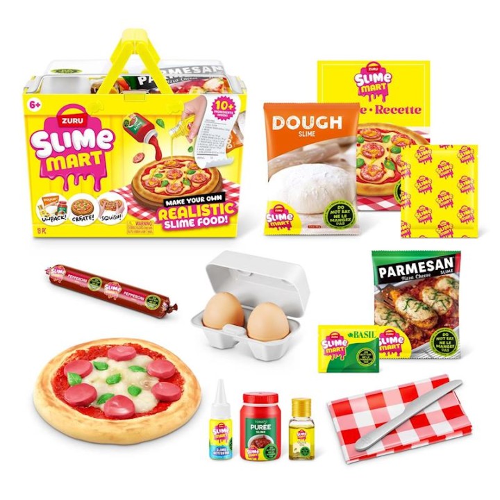 Cesta De La Compra Slime Mart Con Comida,