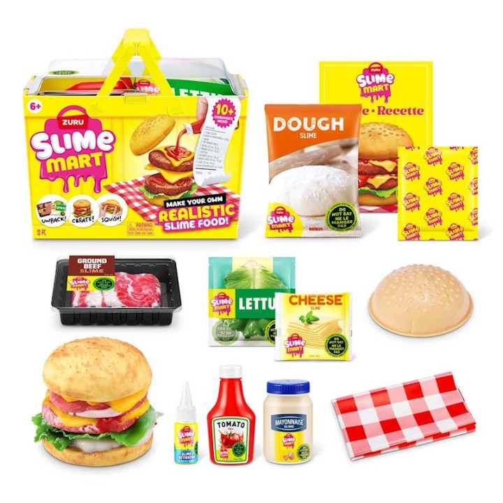 Cesta De La Compra Slime Mart Con Comida,