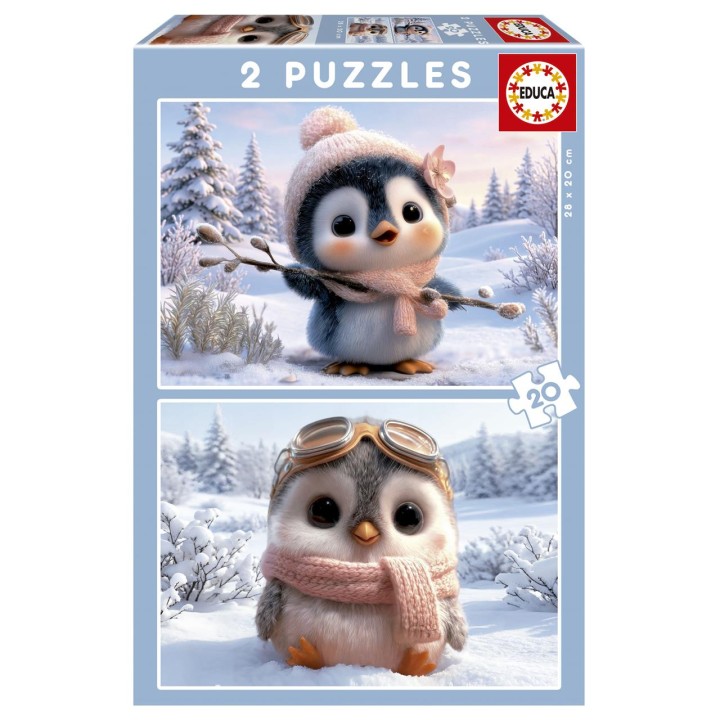 Puzzle 2X20 Penguinos Adorables