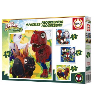 Puzzle Progresivos Dino Spidey 12+16+20+25