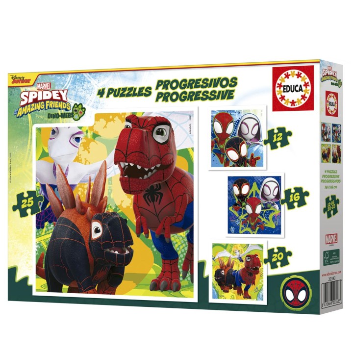 Puzzle Progresivos Dino Spidey 12+16+20+25