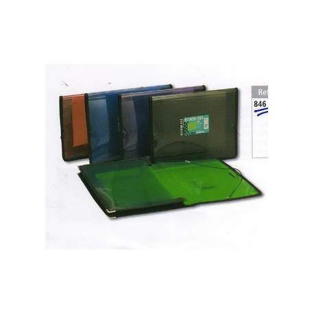 CARPETA PLAST. GOMAS BOLSA FL FOLDER TELA TRANS 846 ROSA