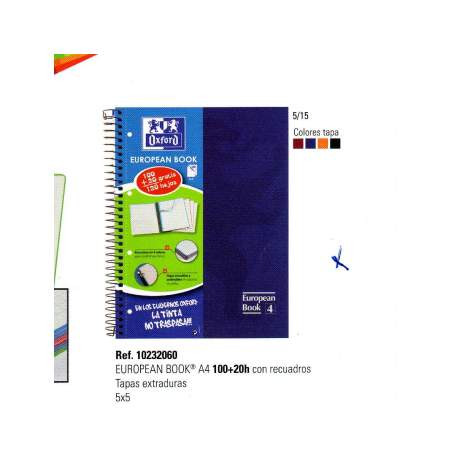 CUADERNO EUROPEAN ENRI OXFORD SCHOOL TE A-4 140H 5*5 102314204